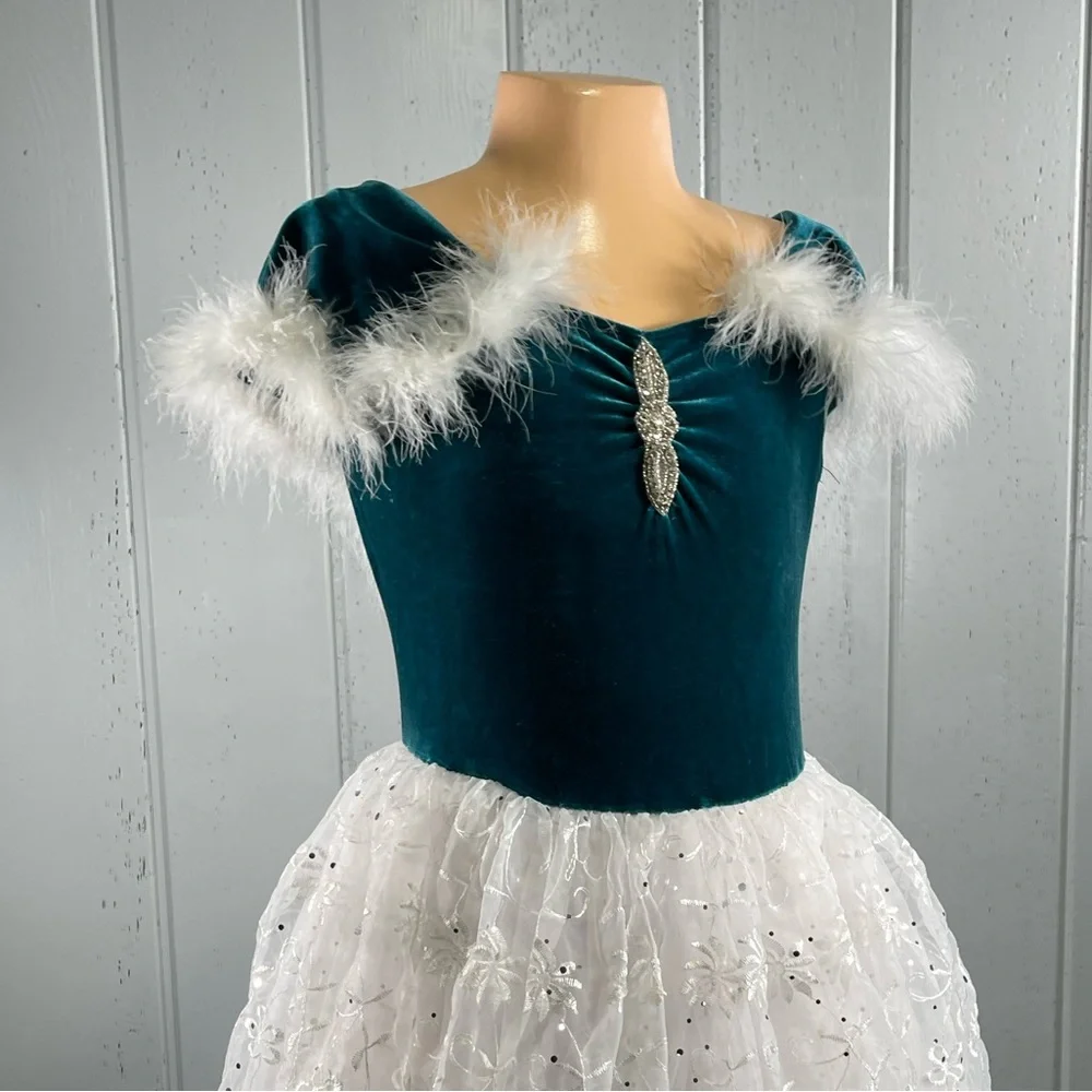 ***Revolution Dancewear Girl'sTeal Winter Dress Sz XLC